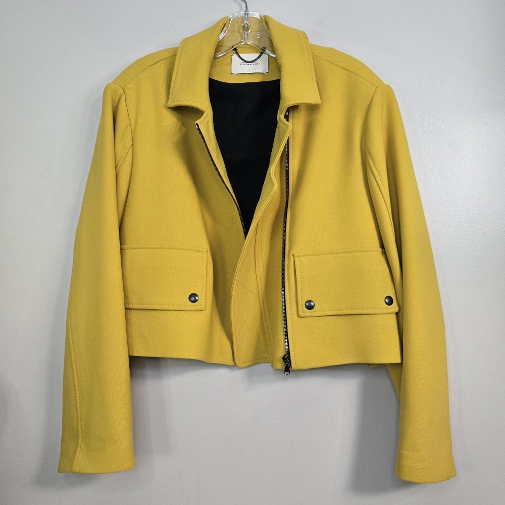 💛 Dorothee Schumacher Mustard Cropped Jacket, Size 12* ~ VGUC - Picture 8 of 15